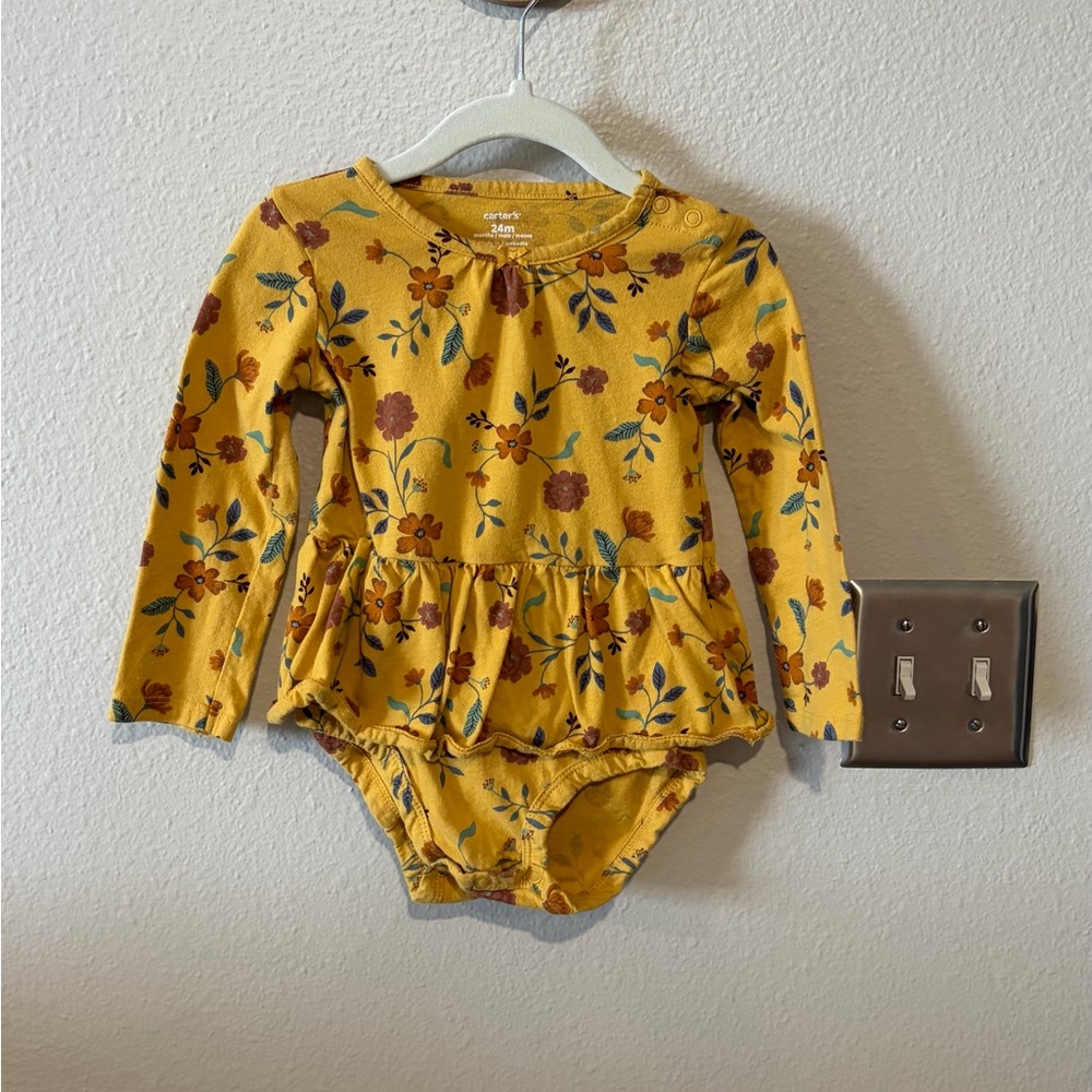 Carter's Yellow Floral Baby Bodysuit